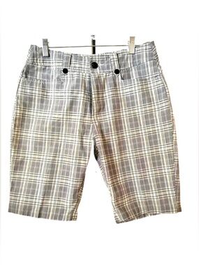 KATE LORD ~ Women’s black and white walking shorts with hints of yellow size M